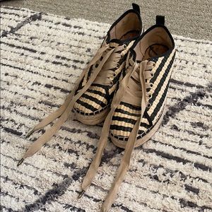 Sam Edelman platform raffia tennis shoes